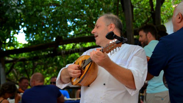 Chef Peppe is a fantastic mandolin player. He plays some wonderful Italian classic songs. 